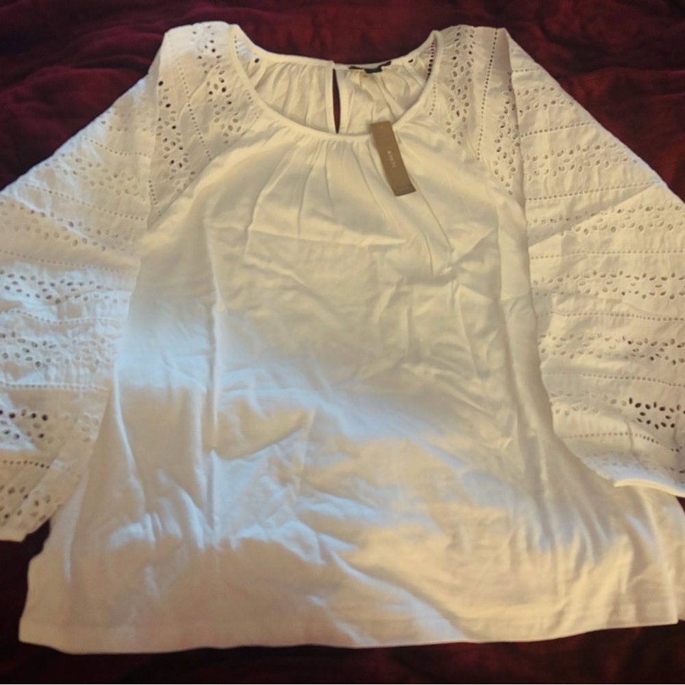 J.Crew NWT Elegant White Eyelet Women's Top